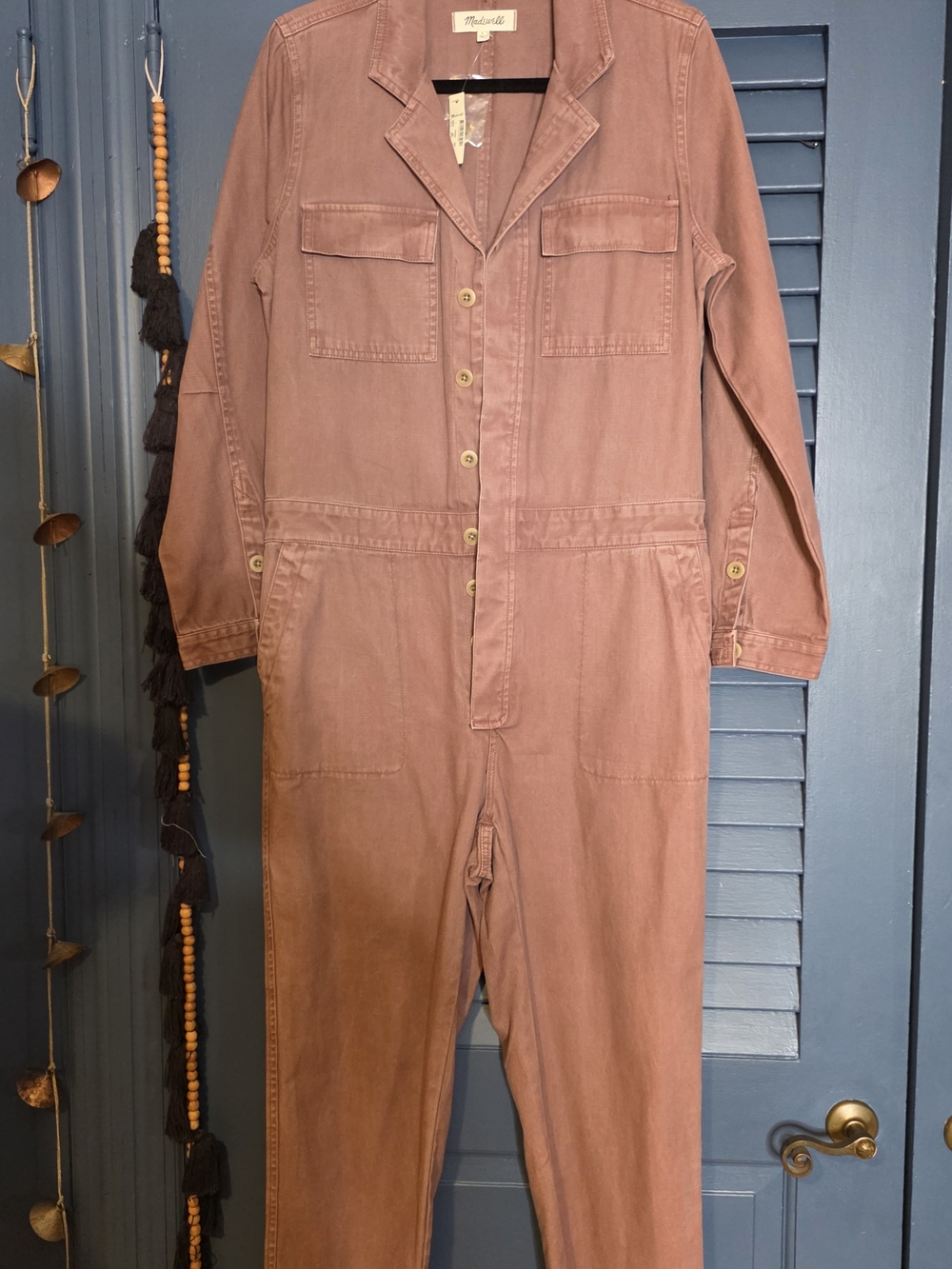 Madewell Garment-Dyed Utility Coverall Jumpsuit Boiler Suit Pink Large